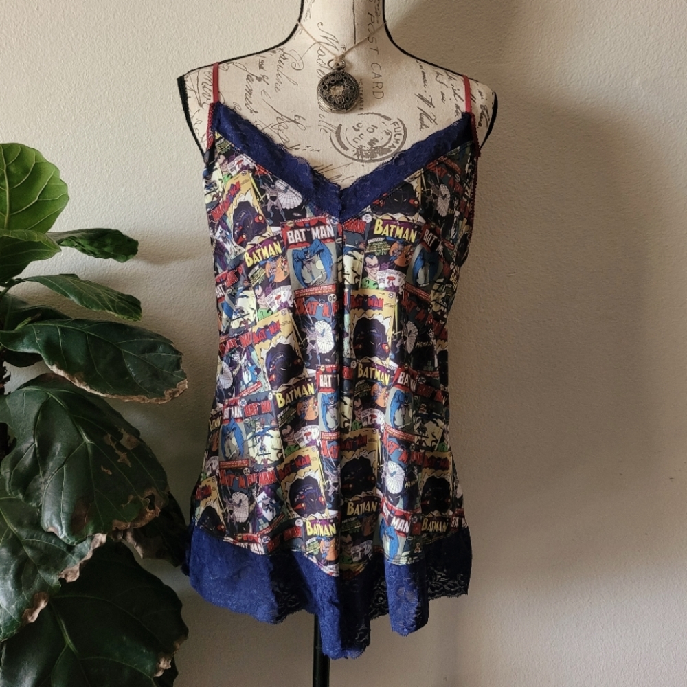Blue Batman Comic Lingerie Romper/Teddy - Small